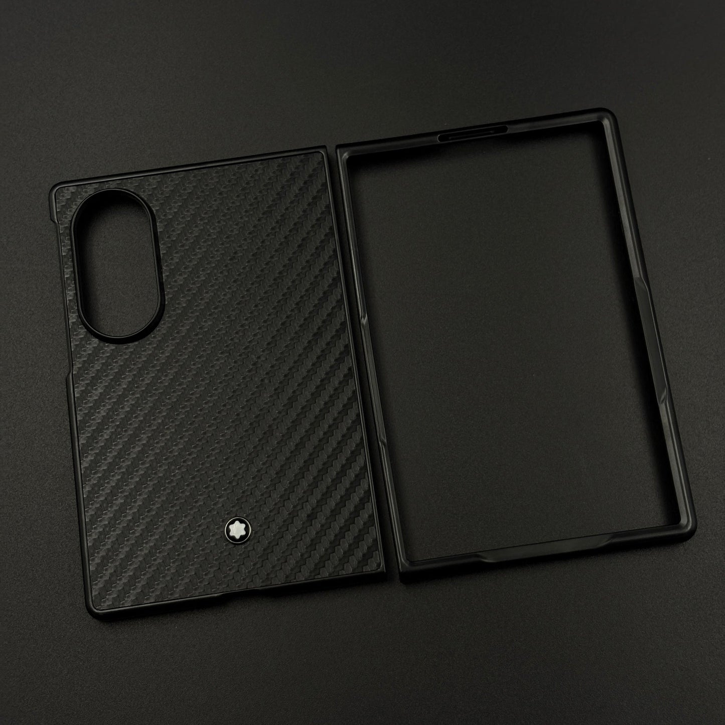 Carbon Fibre MB Logo Case for Samsung Galaxy Z Fold 8 | Luxury Embossed Leather Protection