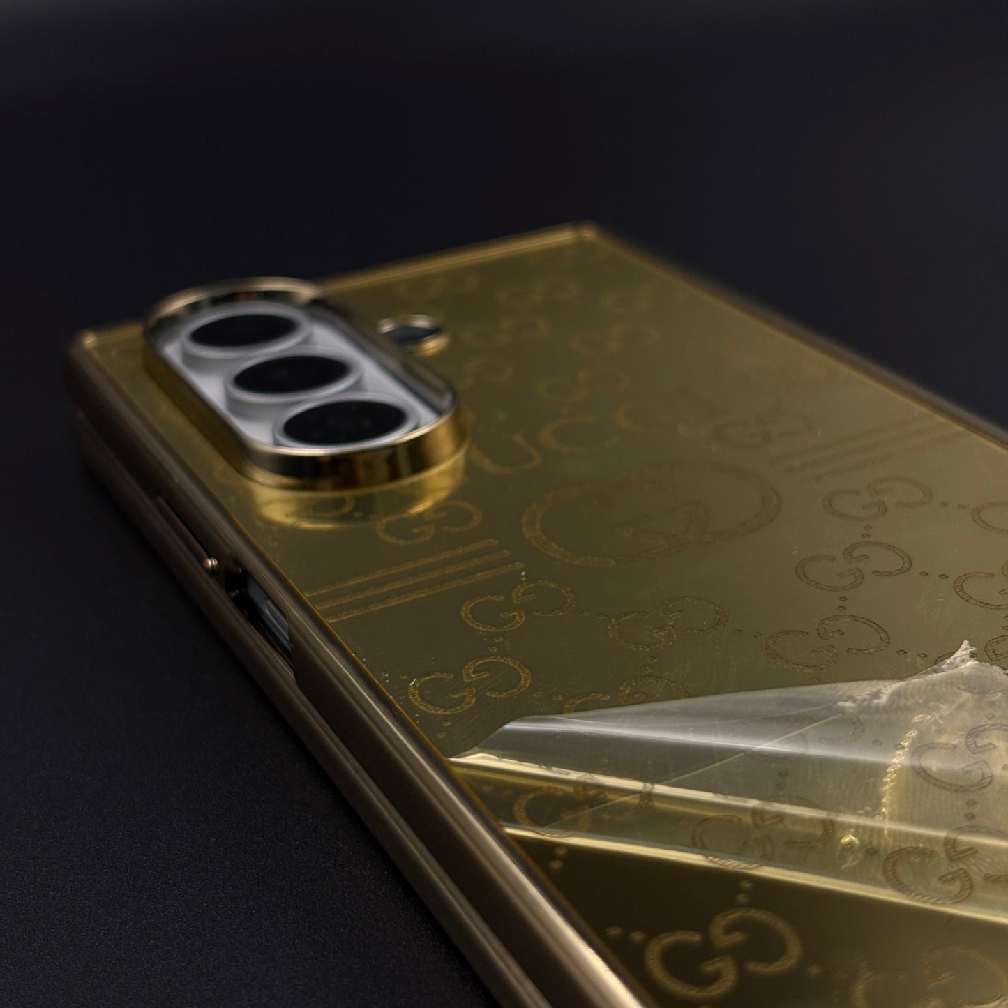 Handcrafted 24K Gold-Plated GG Pattern Case for Samsung Galaxy Z Fold 8 Ultra