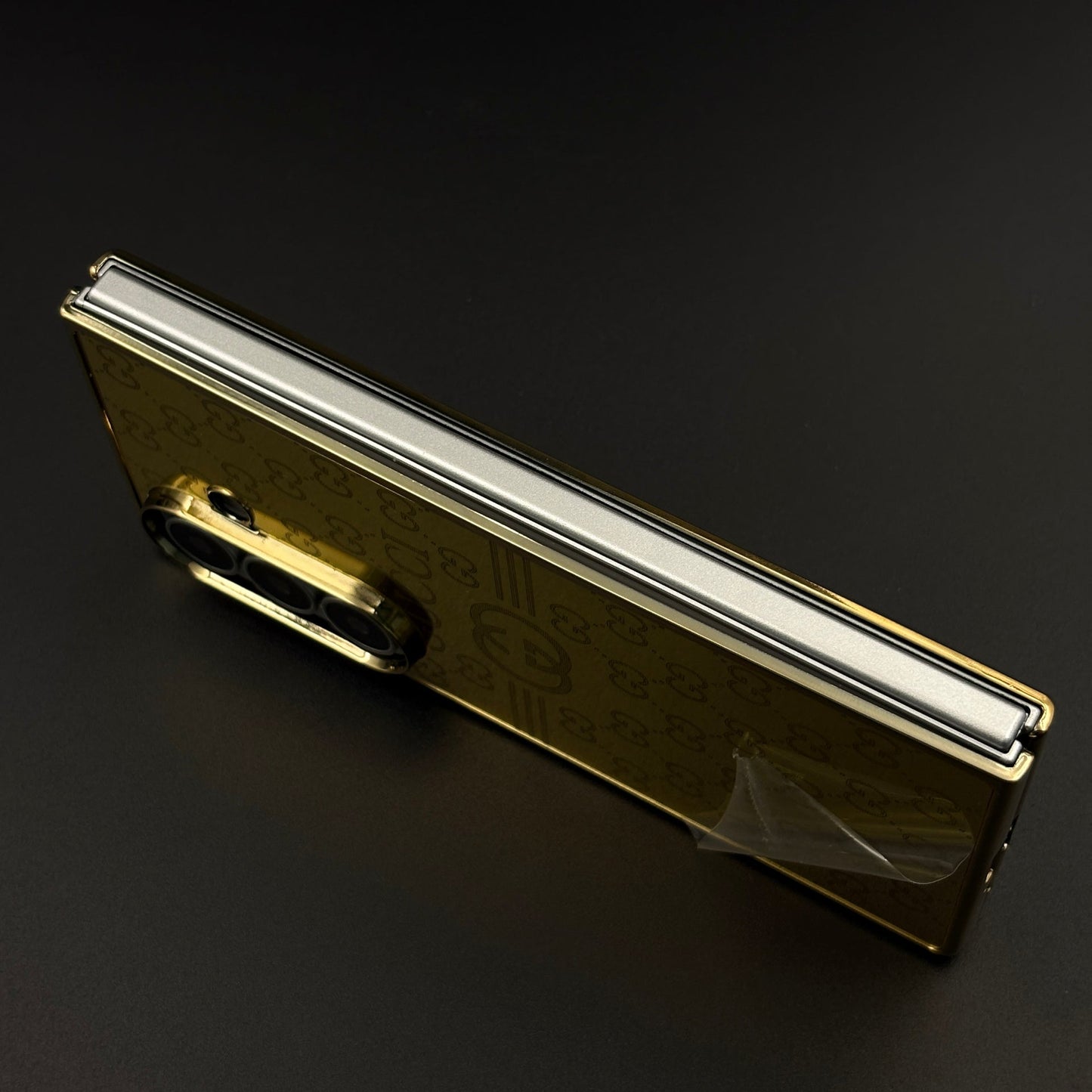 Handcrafted 24K Gold-Plated GG Pattern Case for Samsung Galaxy Z Fold 8 Ultra