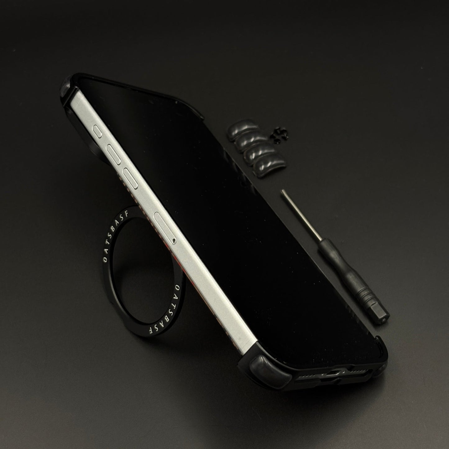 Rust Gradient Frameless Carbon Fiber MagSafe Case for iPhone 17 Series | Rotating Kickstand Bumper with Corners