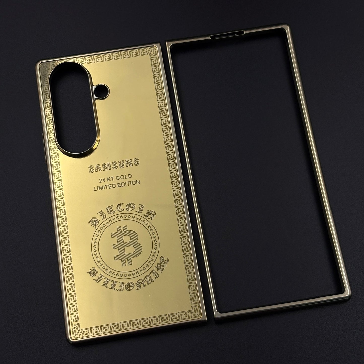 Handcrafted 24K Gold Plated Bitcoin Case for Samsung Galaxy Z Fold 8 Ultra | Luxury Limited Edition Cover