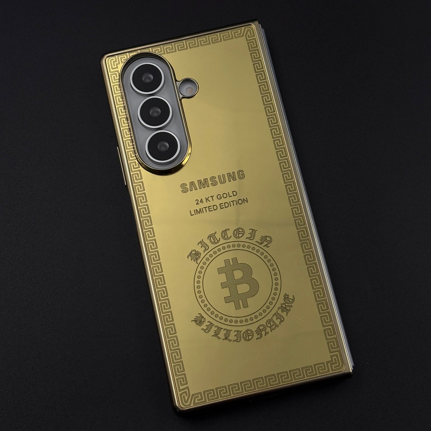 Handcrafted 24K Gold Plated Bitcoin Case for Samsung Galaxy Z Fold 8 Ultra | Luxury Limited Edition Cover