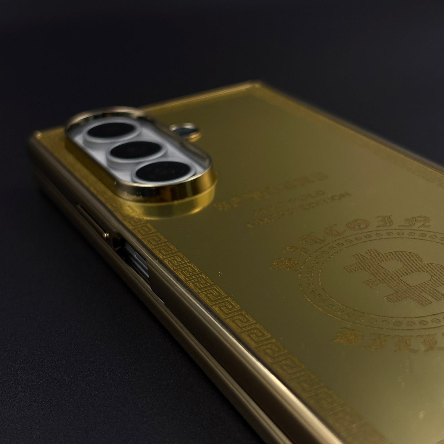 Handcrafted 24K Gold Plated Bitcoin Case for Samsung Galaxy Z Fold 8 Ultra | Luxury Limited Edition Cover