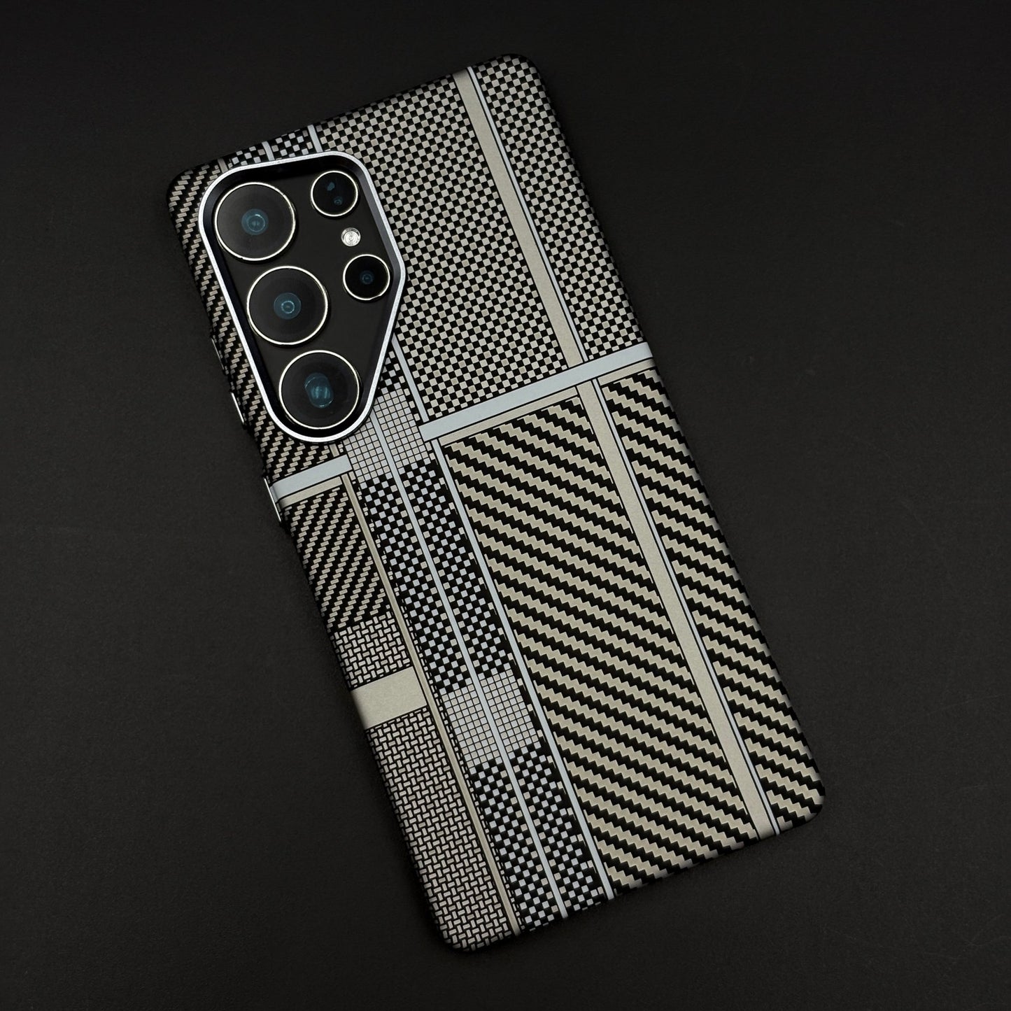 Aramid Texture Case Multi Pattern Gray for Samsung Galaxy S24 Ultra Carbon Fibre Feel | Hidden MagSafe | Ultra Slim Fit