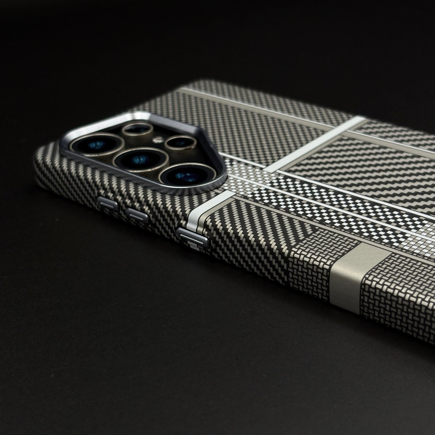 Aramid Texture Case Multi Pattern Gray for Samsung Galaxy S24 Ultra Carbon Fibre Feel | Hidden MagSafe | Ultra Slim Fit