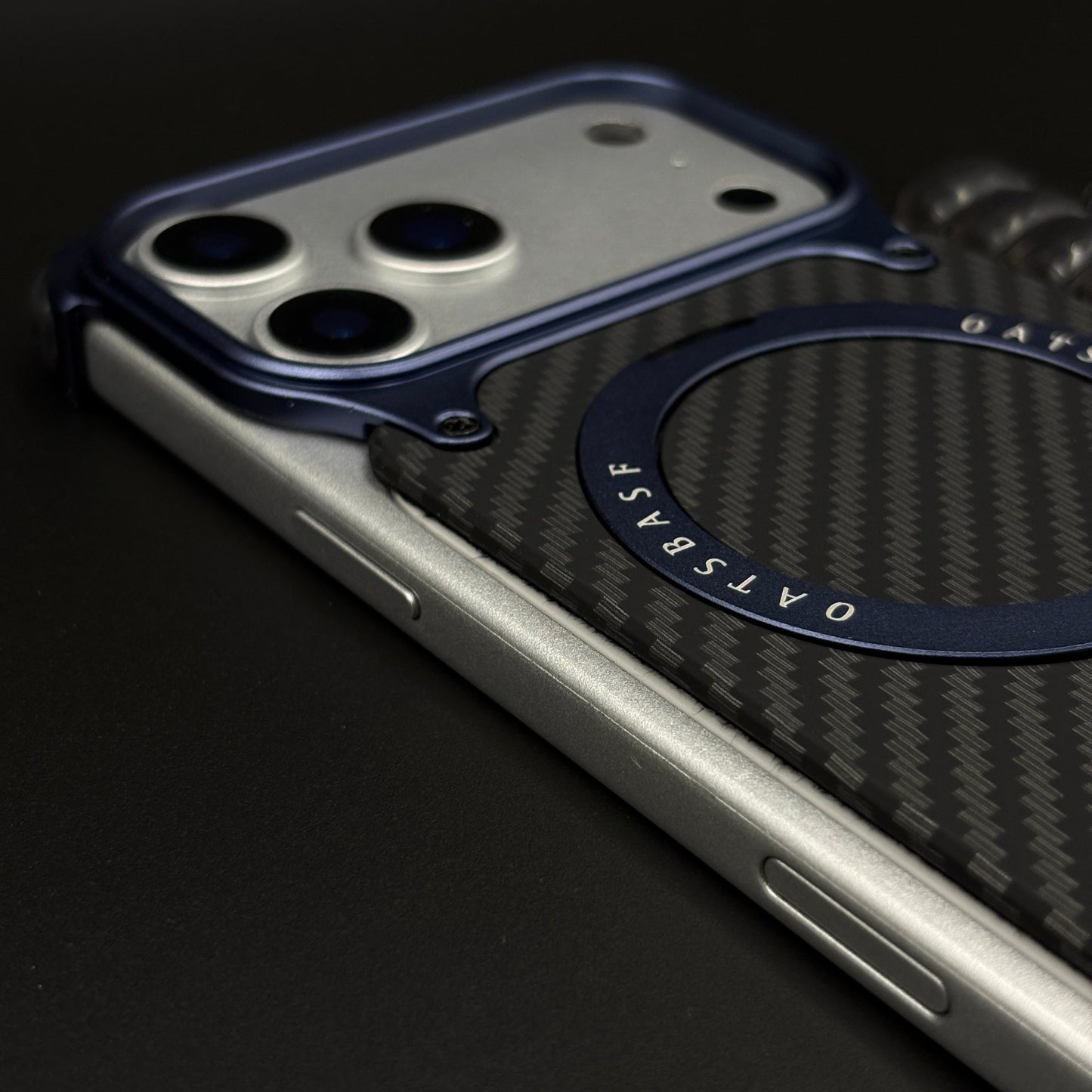 Frameless Carbon Fiber MagSafe Case for iPhone 17 Series | Rotating Kickstand Bumper with Corners