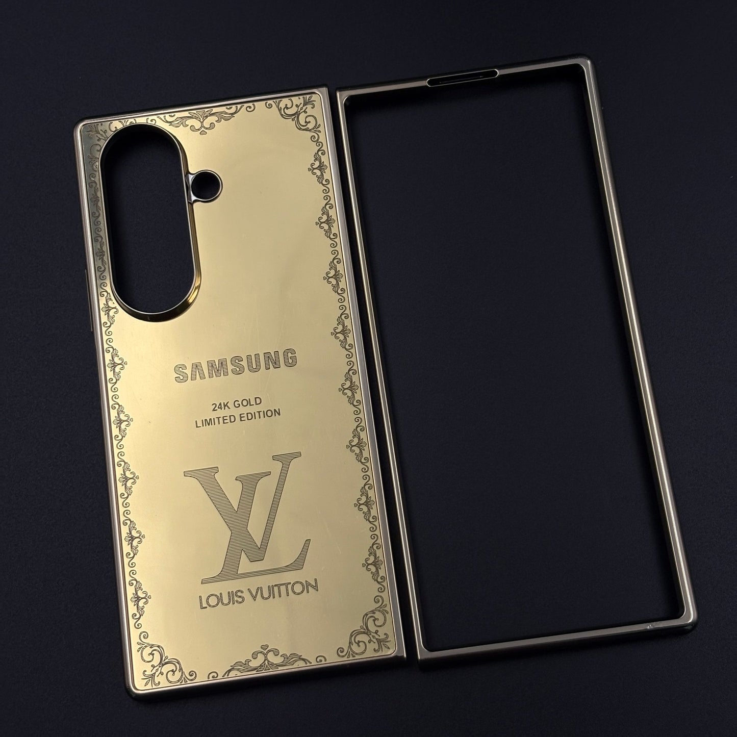 Handcrafted 24K Gold Plated Luxury Fashion Brand Case for Samsung Galaxy Z Fold 8 Ultra | Luxury Limited Edition Cover