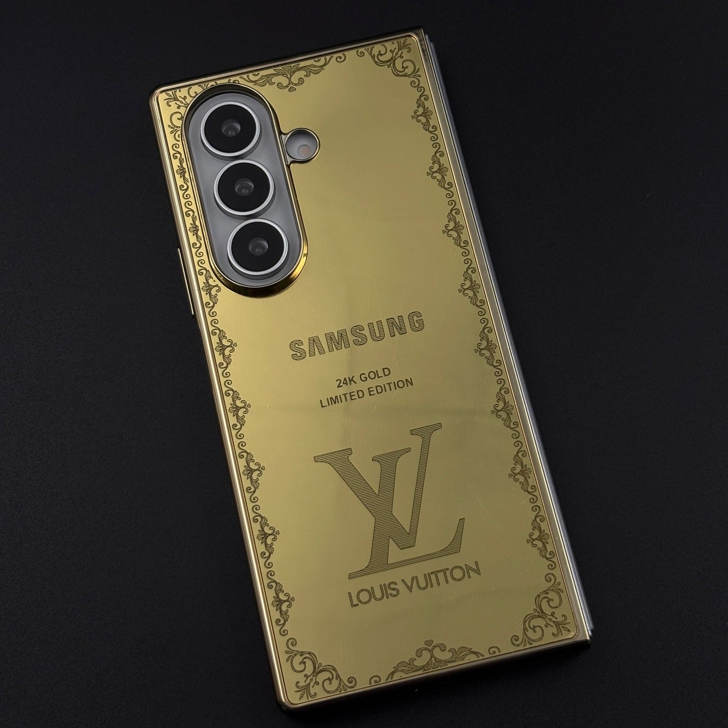 Handcrafted 24K Gold Plated Luxury Fashion Brand Case for Samsung Galaxy Z Fold 8 Ultra | Luxury Limited Edition Cover