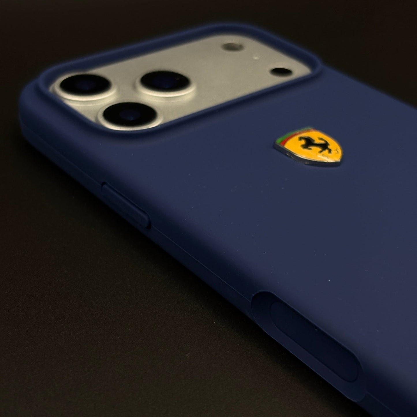 FR Edition Smooth Silk Feel Blue Silicone Phone Case Cover for iPhone 17 Series | Sporty Luxury Finish
