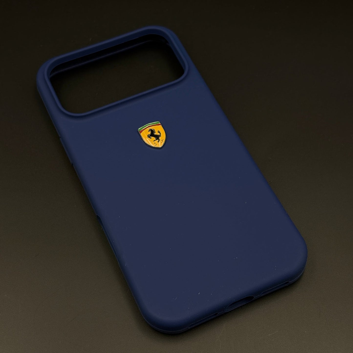 FR Edition Smooth Silk Feel Blue Silicone Phone Case Cover for iPhone 17 Series | Sporty Luxury Finish