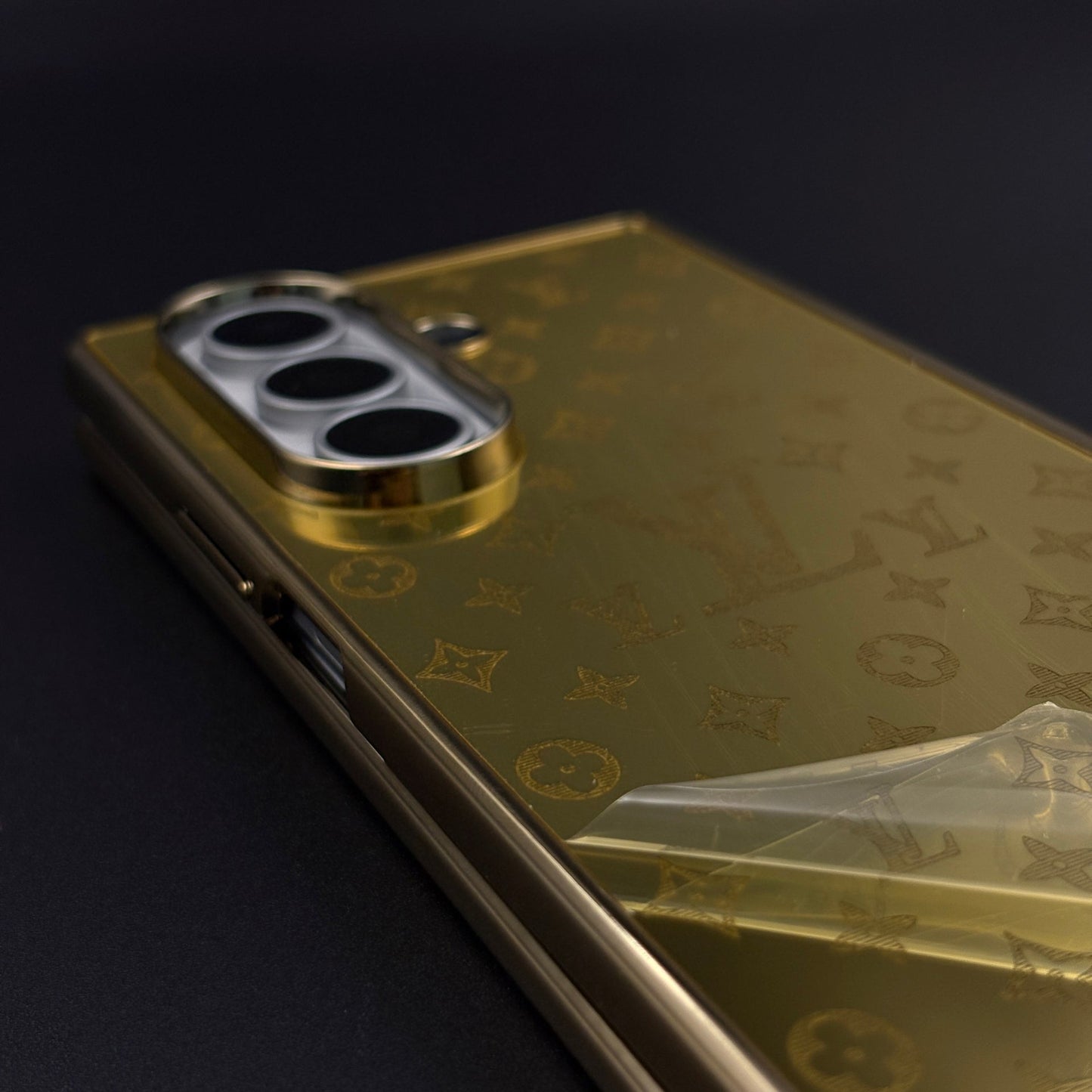 Handcrafted 24K Gold-Plated Fashion Brand Pattern Case for Samsung Galaxy Z Fold 8 Ultra