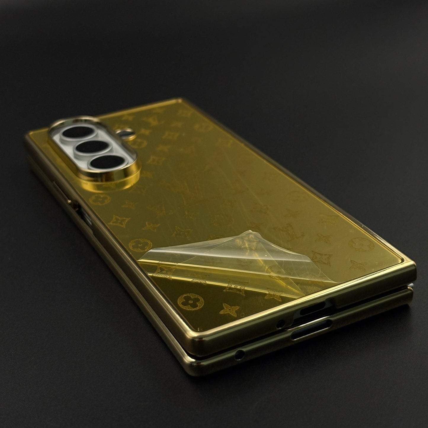 Handcrafted 24K Gold-Plated Fashion Brand Pattern Case for Samsung Galaxy Z Fold 8 Ultra