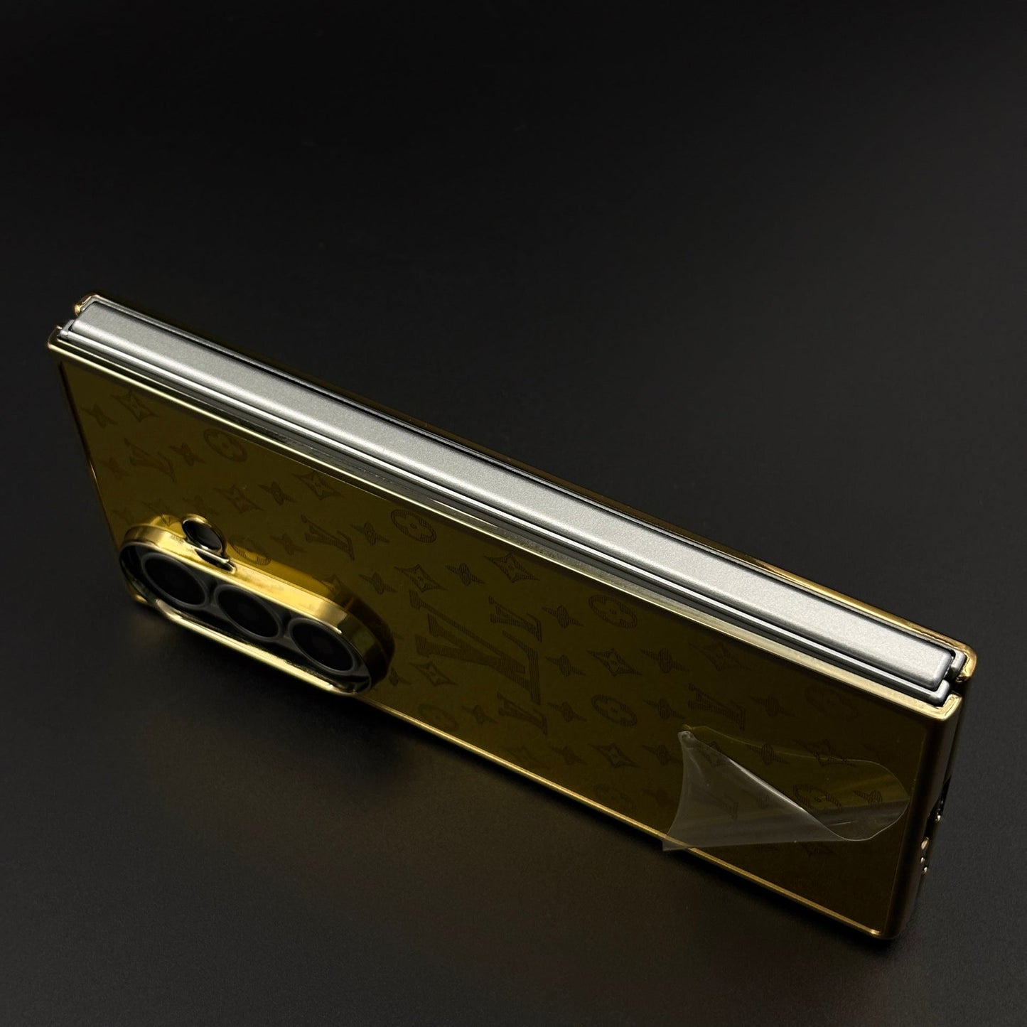 Handcrafted 24K Gold-Plated Fashion Brand Pattern Case for Samsung Galaxy Z Fold 8 Ultra