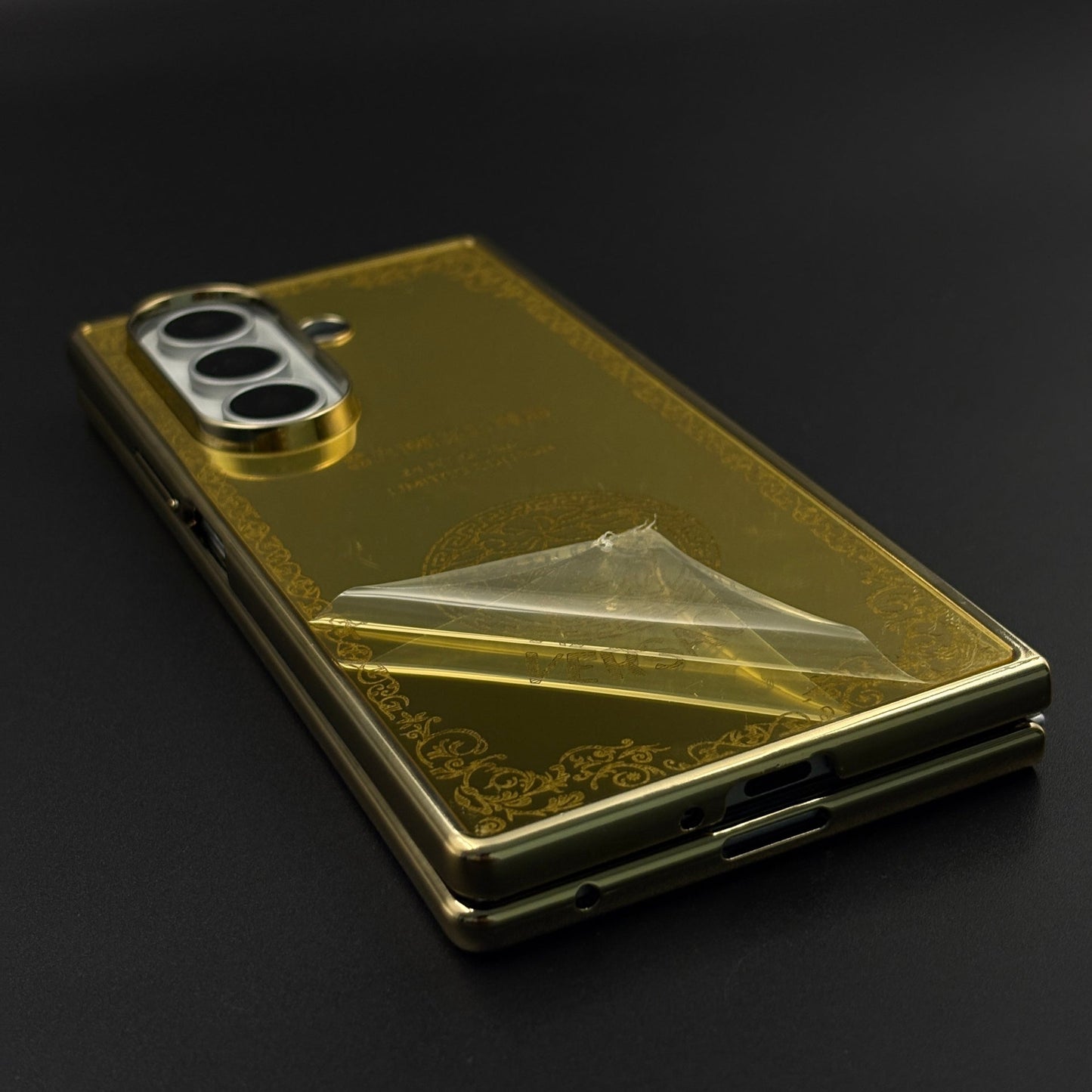 Handcrafted 24K Gold Plated VS Logo Case for Samsung Galaxy Z Fold 8 Ultra | Luxury Limited Edition Cover
