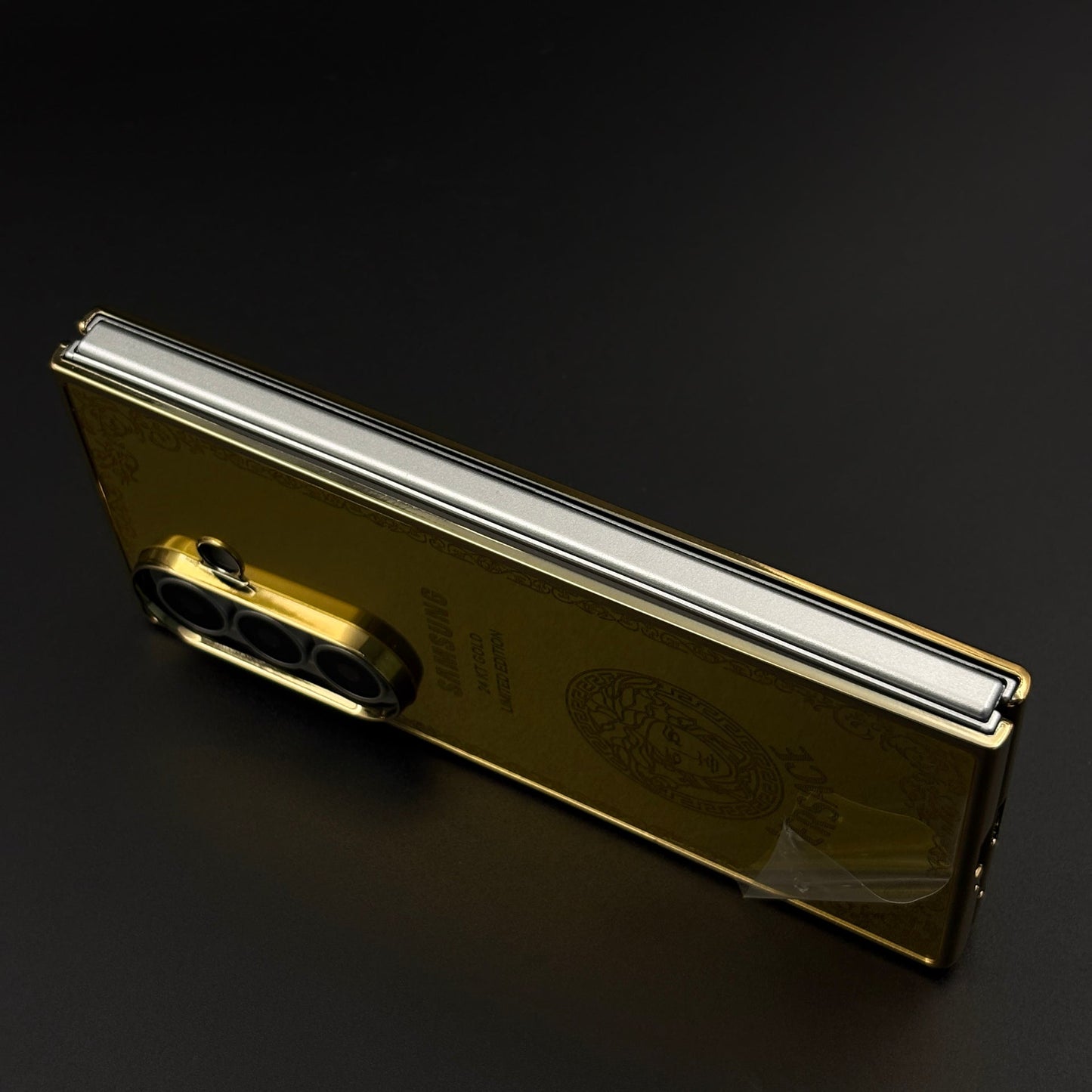 Handcrafted 24K Gold Plated VS Logo Case for Samsung Galaxy Z Fold 8 Ultra | Luxury Limited Edition Cover