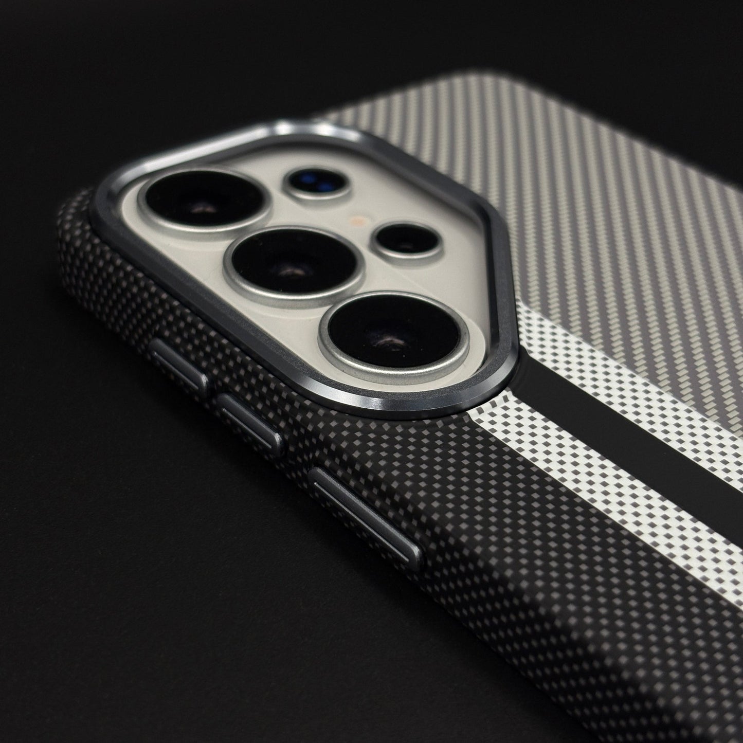 Aramid Texture Case Stripe Pattern Gray for Samsung Galaxy S26 Ultra Carbon Fibre Feel | Hidden MagSafe | Ultra Slim Fit