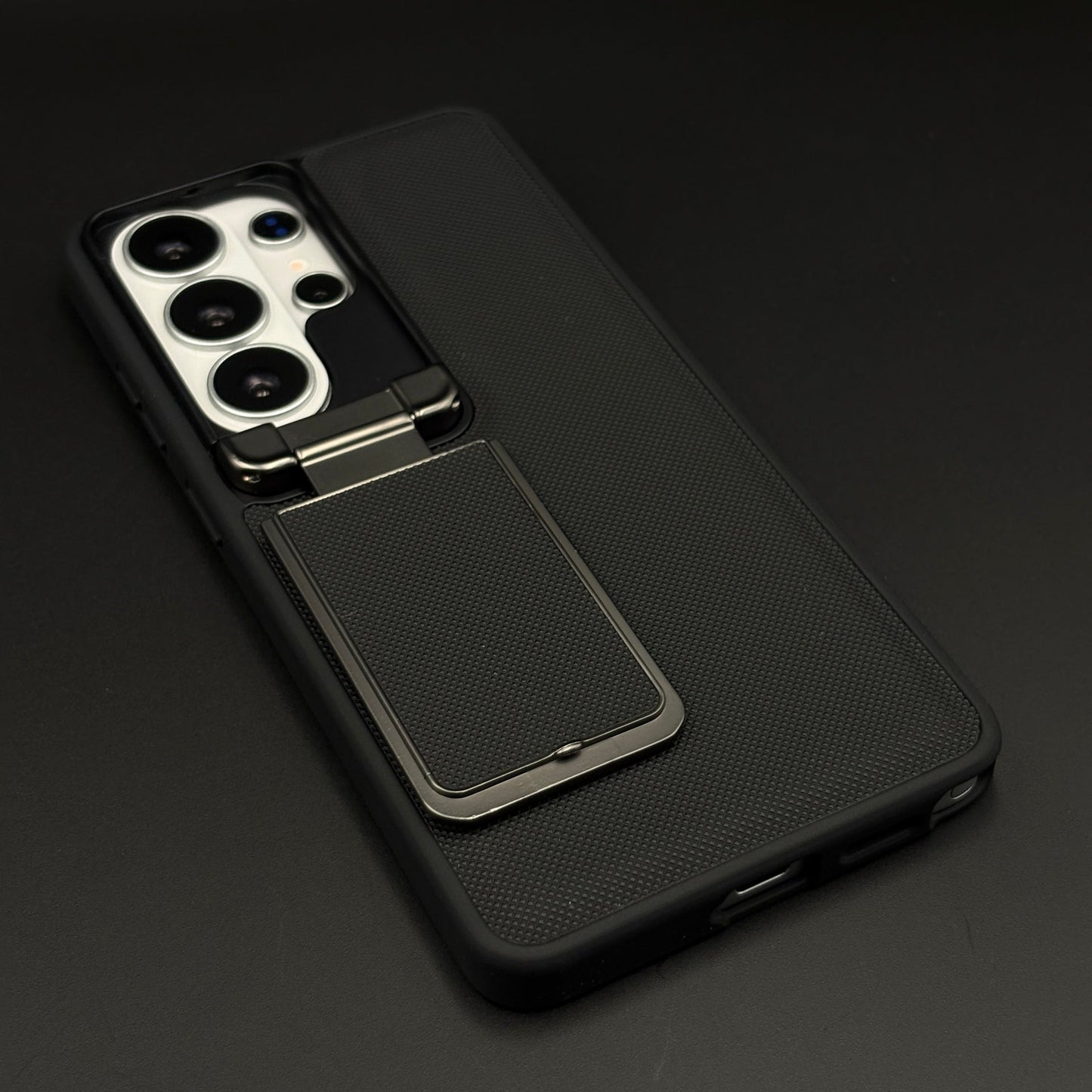 Dotted Leather Feel Case with Foldable Stand for Samsung Galaxy S26 Ultra | Premium Grip | Kickstand Style