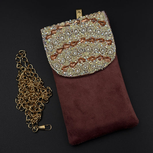 Festive Raksha Bandhan Golden Mosaic Luxe Universal Mobile Pouch with Sling