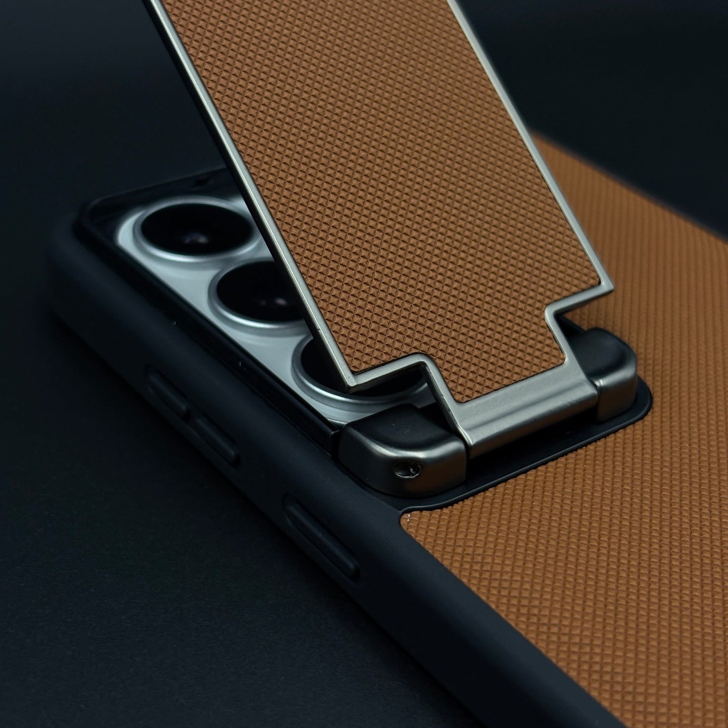 Dotted Leather Feel Case with Foldable Stand for Samsung Galaxy S26 Ultra | Premium Grip | Kickstand Style