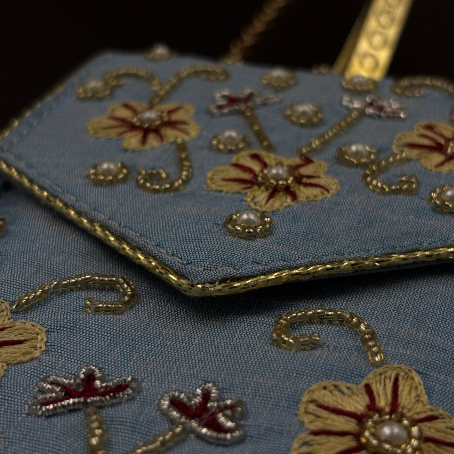Festive Raksha Bandhan Blue Blossom Vine Universal Mobile Pouch with Sling