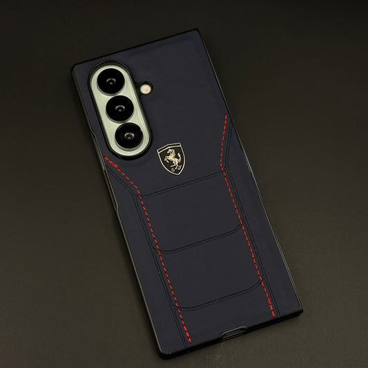 FR Stitched PU Leather Blue Case for Samsung Galaxy Z Fold 7 | Luxury Protective Edition