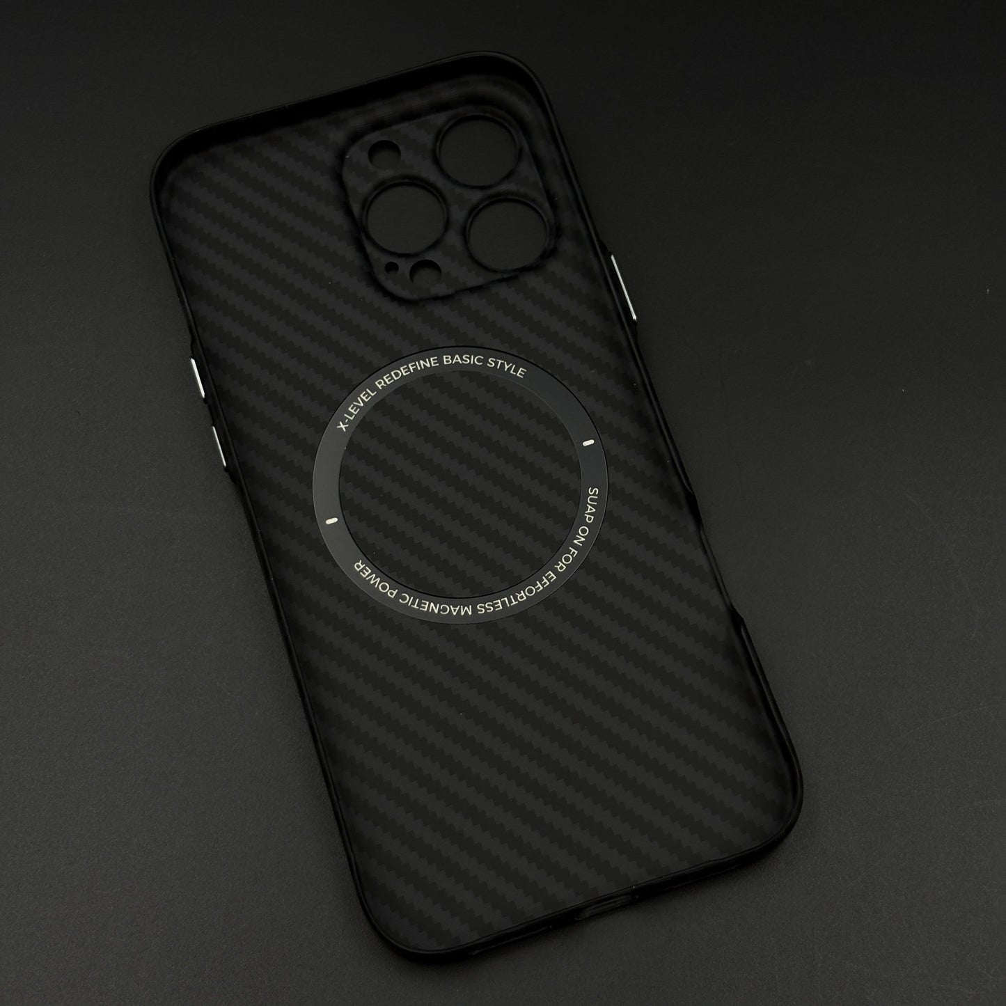 Hidden MagSafe Nanofiber Carbon Case for iPhone | Lightweight | Wireless Charging Support