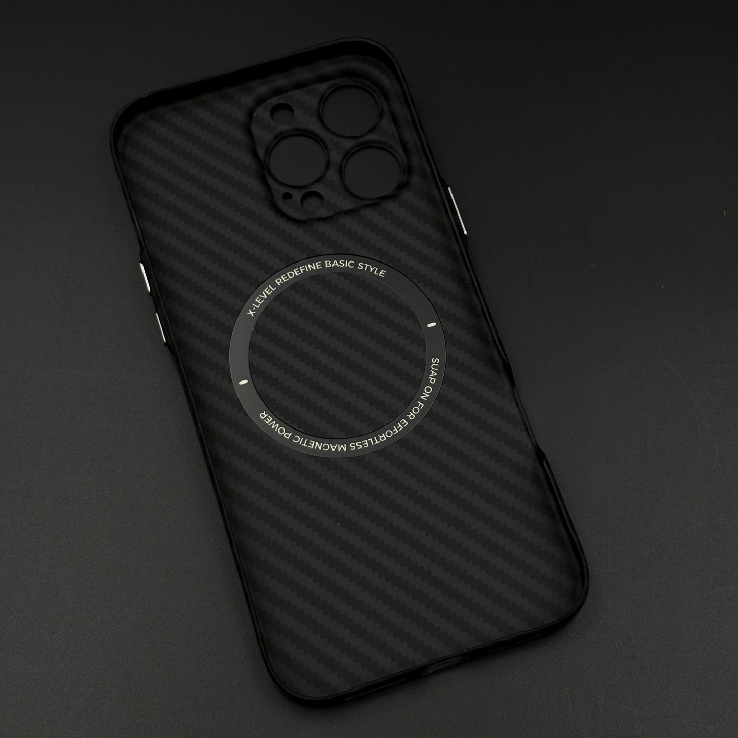 Hidden MagSafe Nanofiber Carbon Case for iPhone | Lightweight | Wireless Charging Support