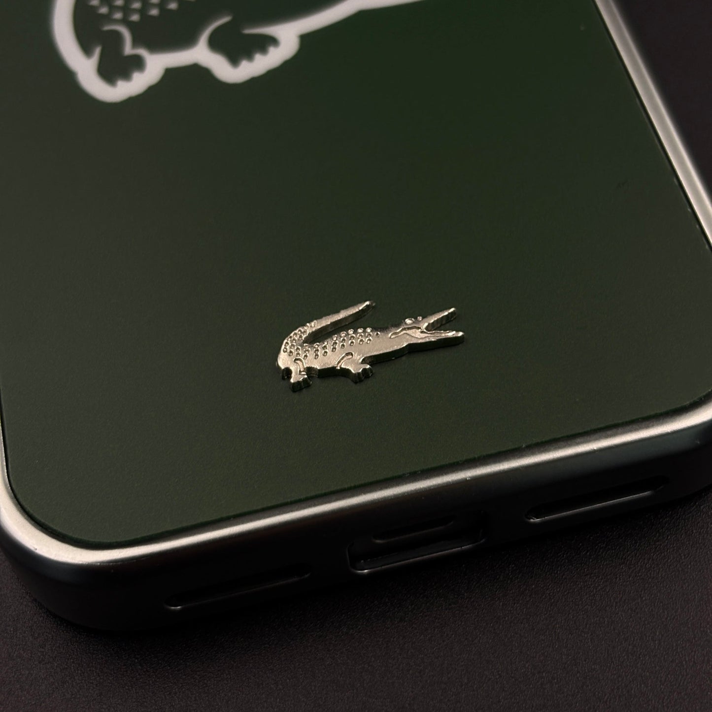 Luxury Lifestyle Brand Croc-Metallic Emblem Case with Metallic Frame for iPhone 17 Series