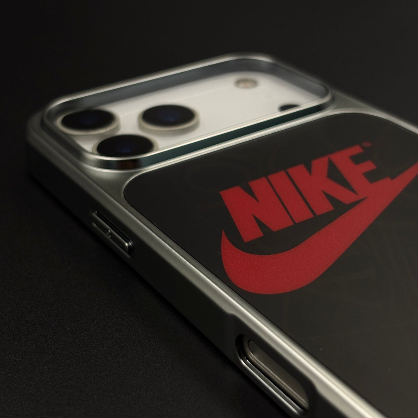 Luxury Sport Brand Black Case with Metallic Emblem for iPhone 17 Series