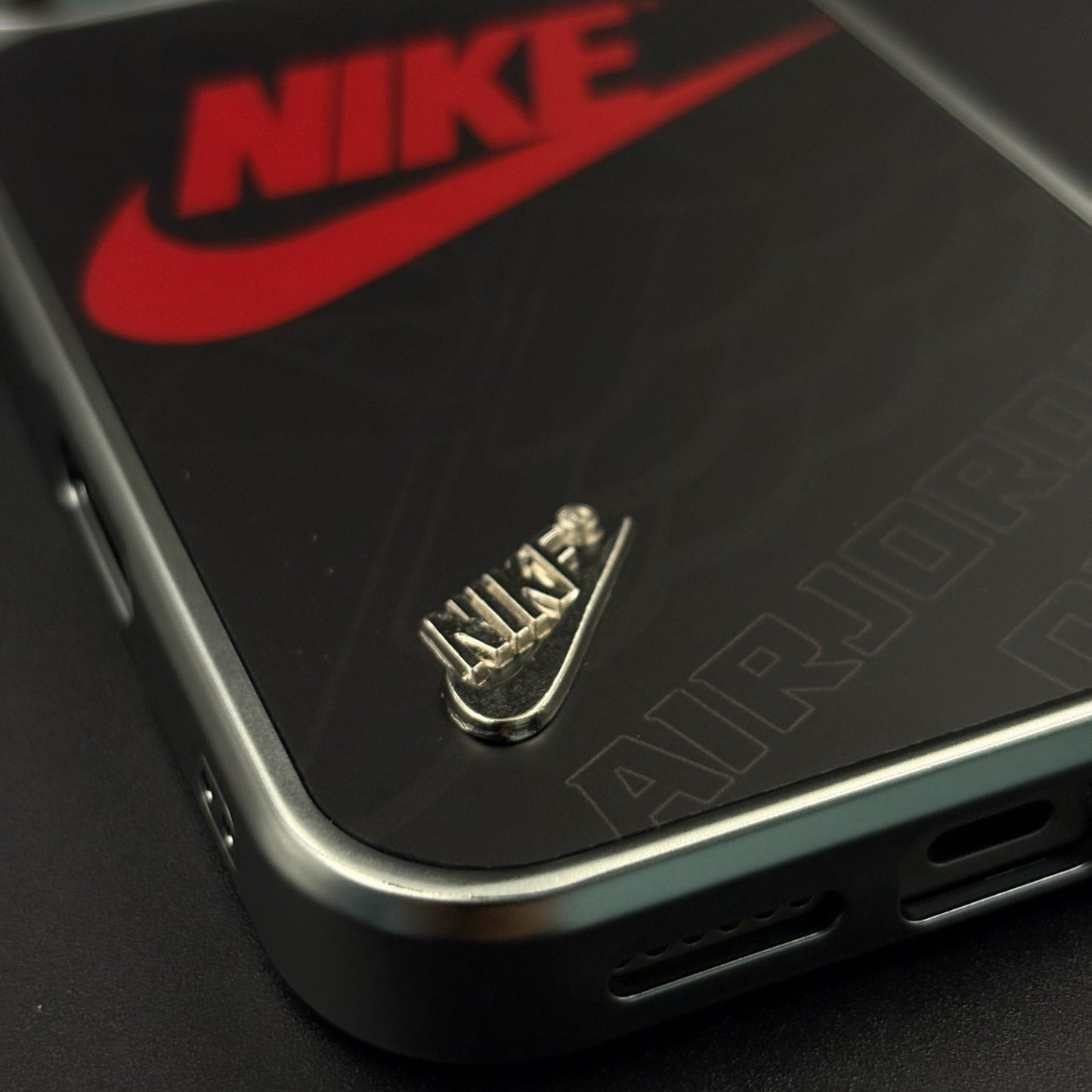 Luxury Sport Brand Black Case with Metallic Emblem for iPhone 17 Series