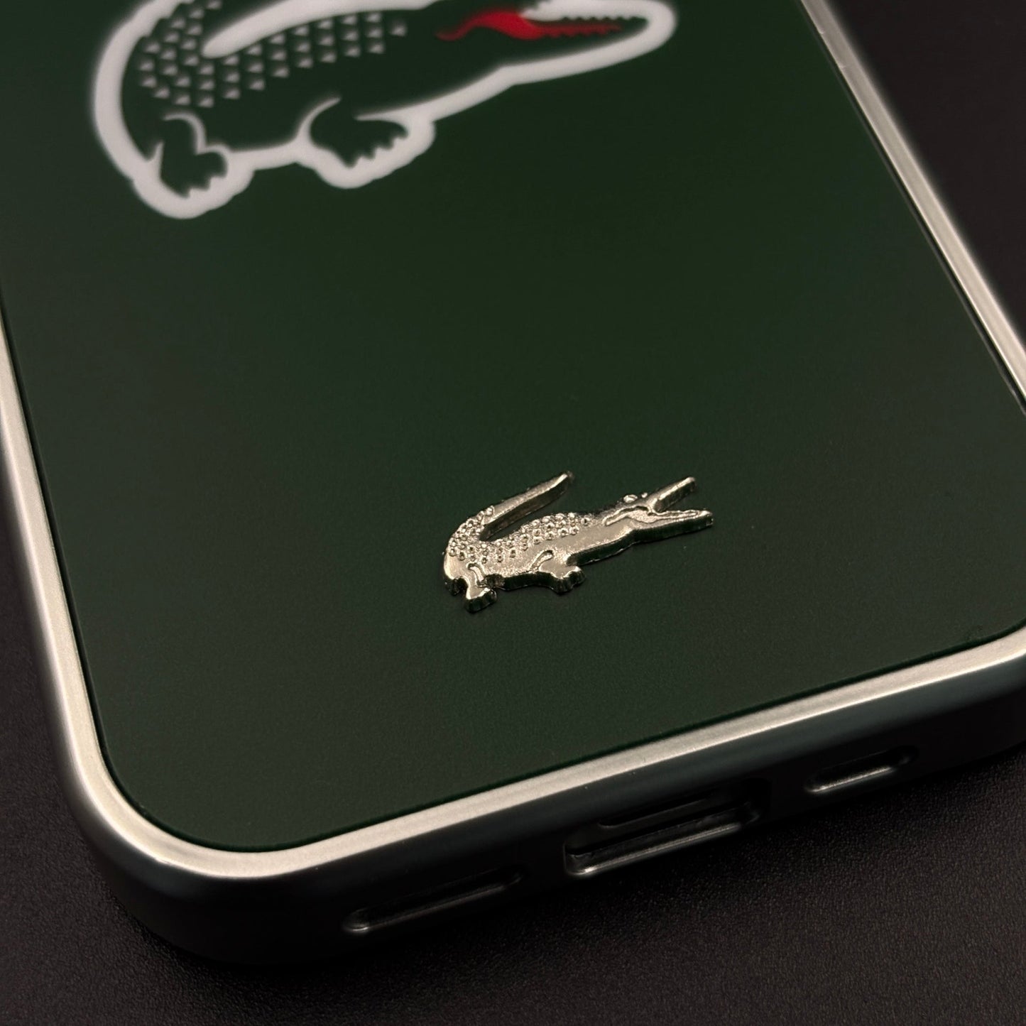 Luxury Lifestyle Brand Croc-Metallic Emblem Case with Metallic Frame for iPhone 17