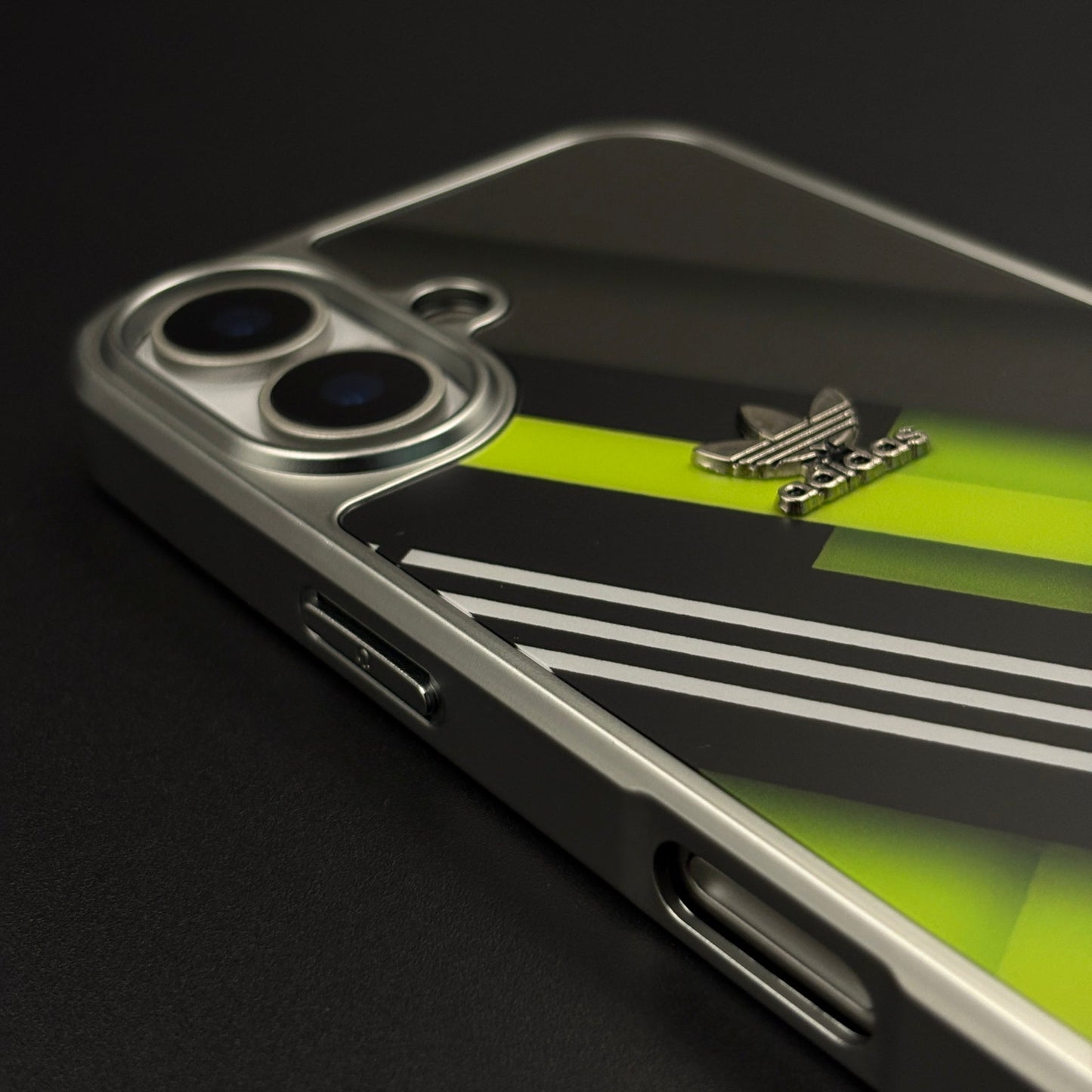Luxury Sport-Brand Neon Sprint Case with Metal-Style Frame for iPhone 17