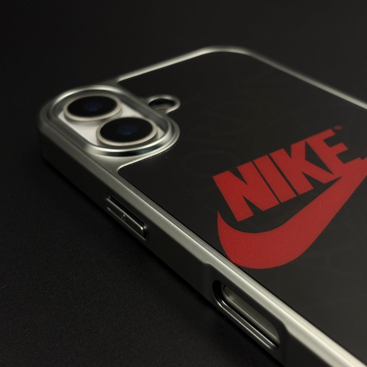 Luxury Sport Brand Black Case with Metallic Emblem for iPhone 17