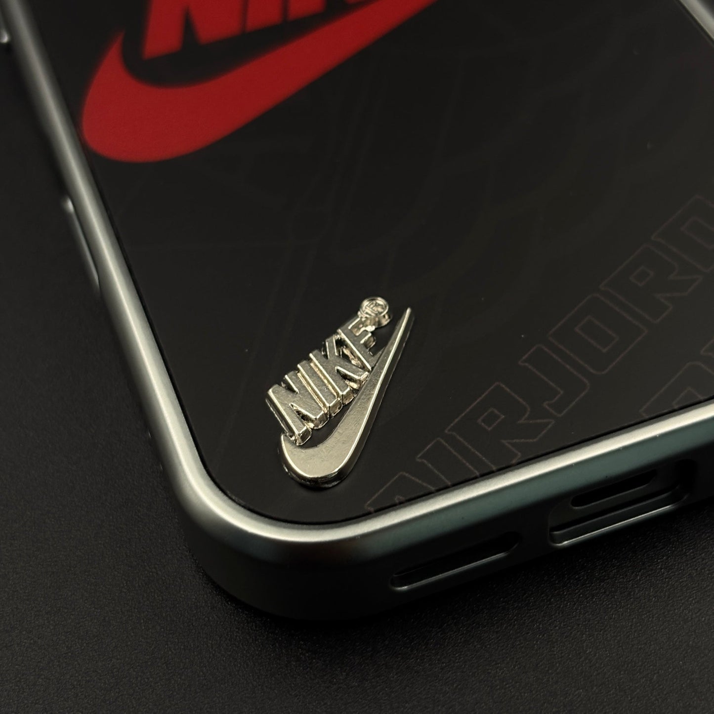 Luxury Sport Brand Black Case with Metallic Emblem for iPhone 17