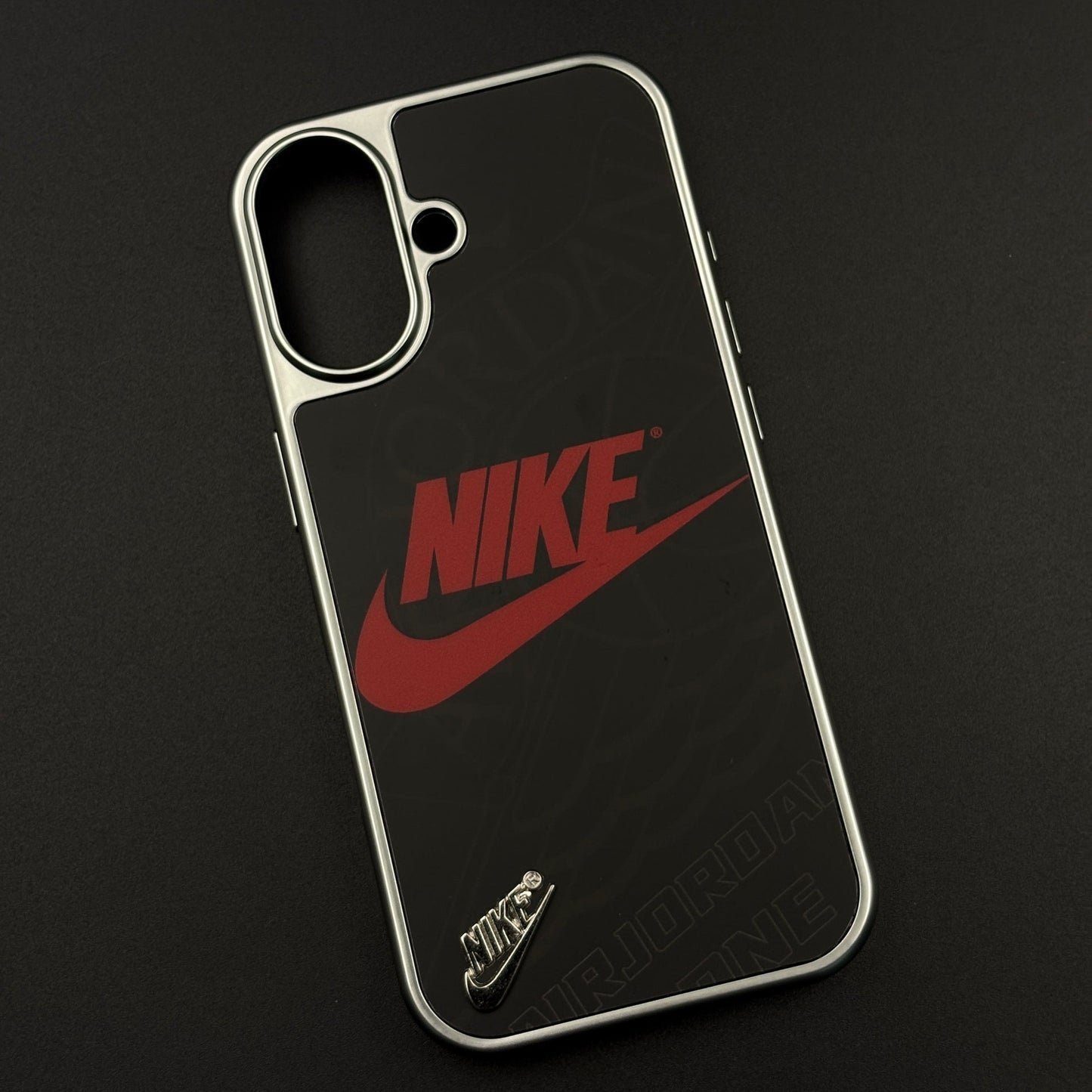 Luxury Sport Brand Black Case with Metallic Emblem for iPhone 17