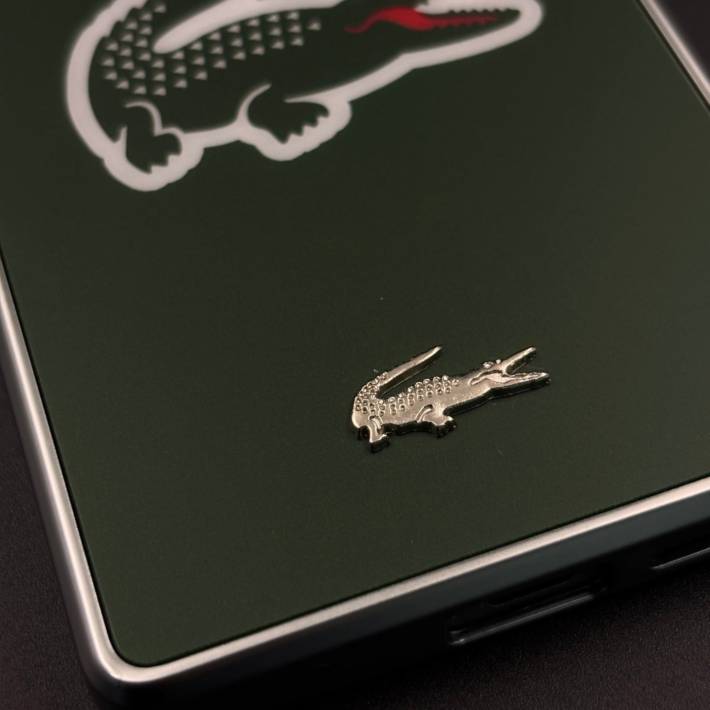 Luxury Lifestyle Brand Croc-Metallic Emblem Case with Metallic Frame for Samsung Galaxy S25 Ultra