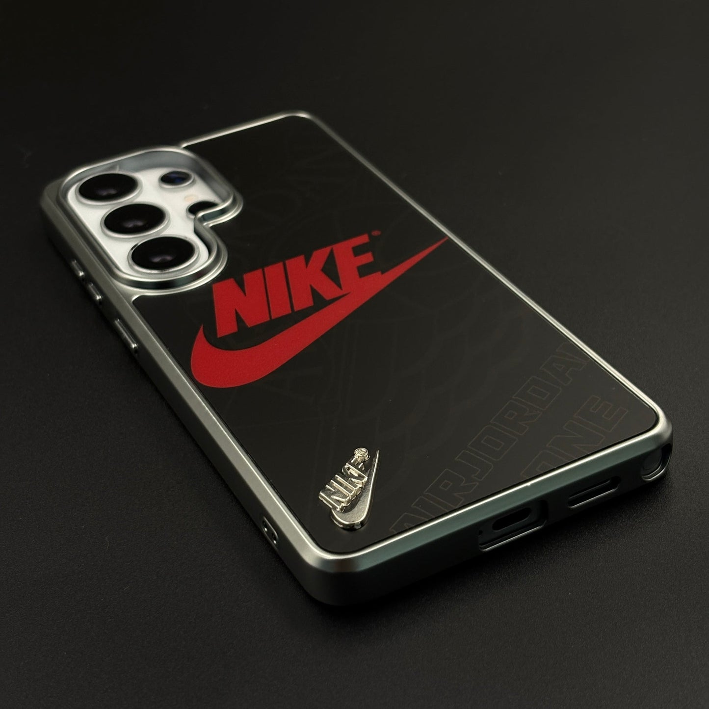 Luxury Sport Brand Black Case with Metallic Emblem for Samsung Galaxy S26 Ultra