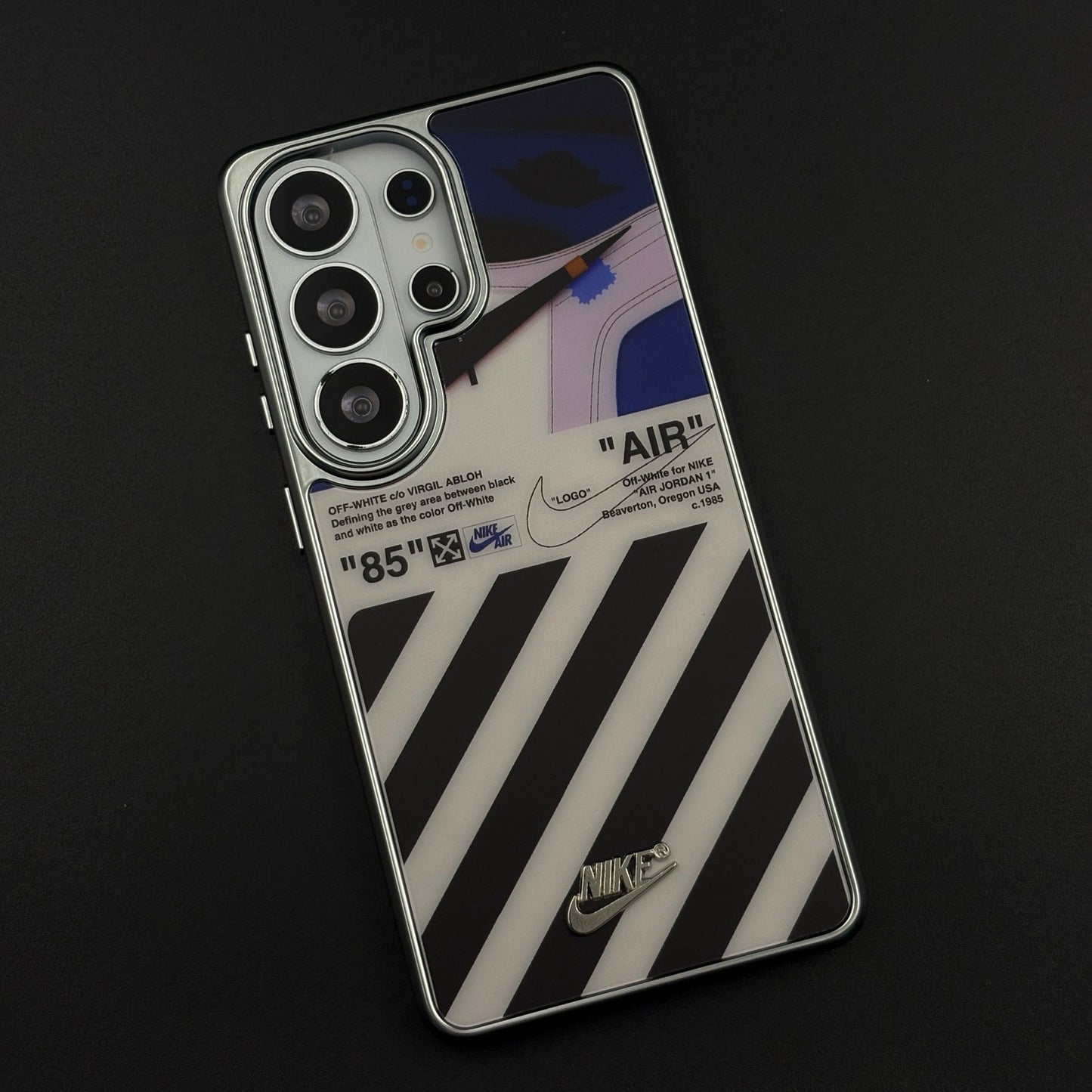 Luxury Sport Brand AIR Graphic Case with Metallic Emblem for Samsung Galaxy S26 Ultra