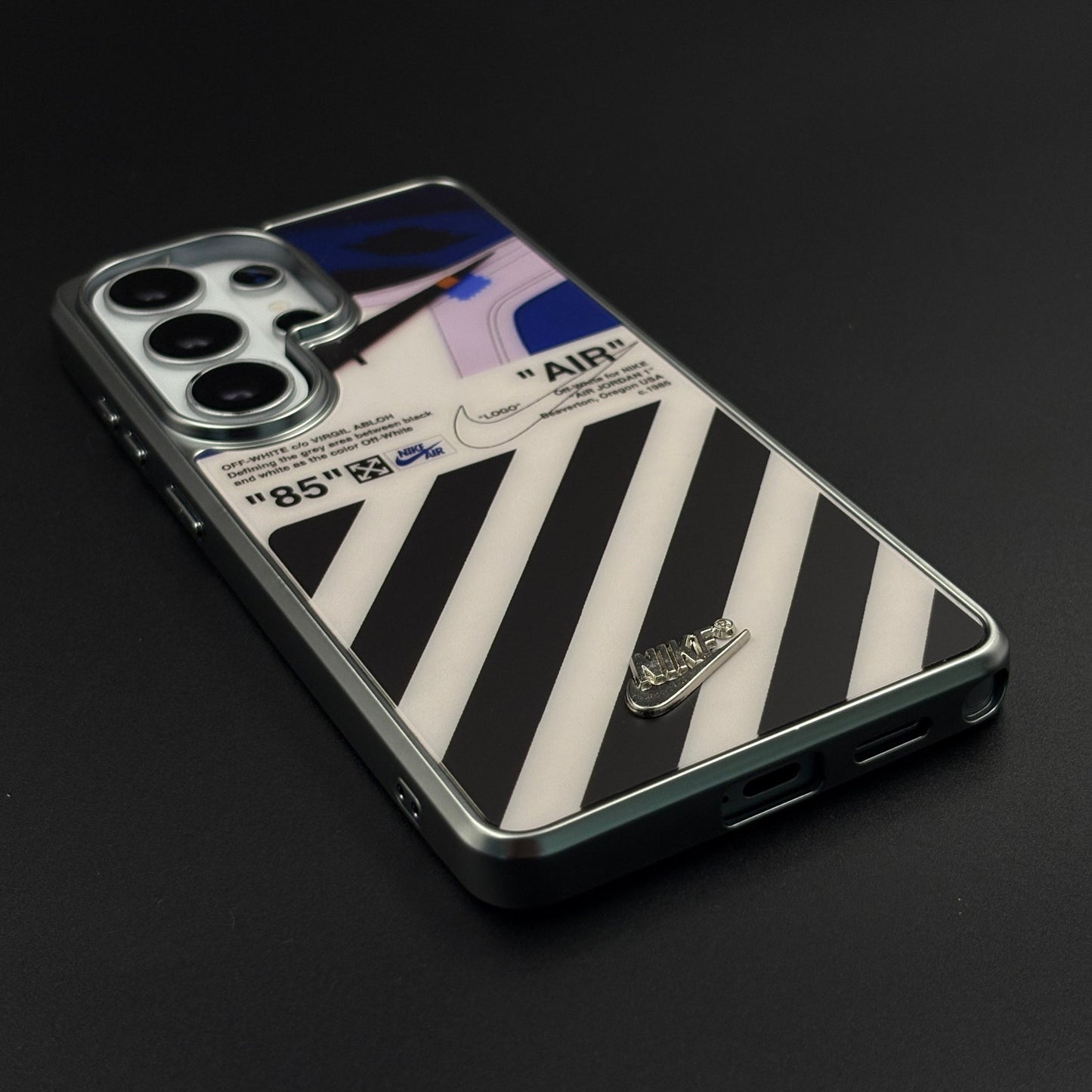 Luxury Sport Brand AIR Graphic Case with Metallic Emblem for Samsung Galaxy S26 Ultra