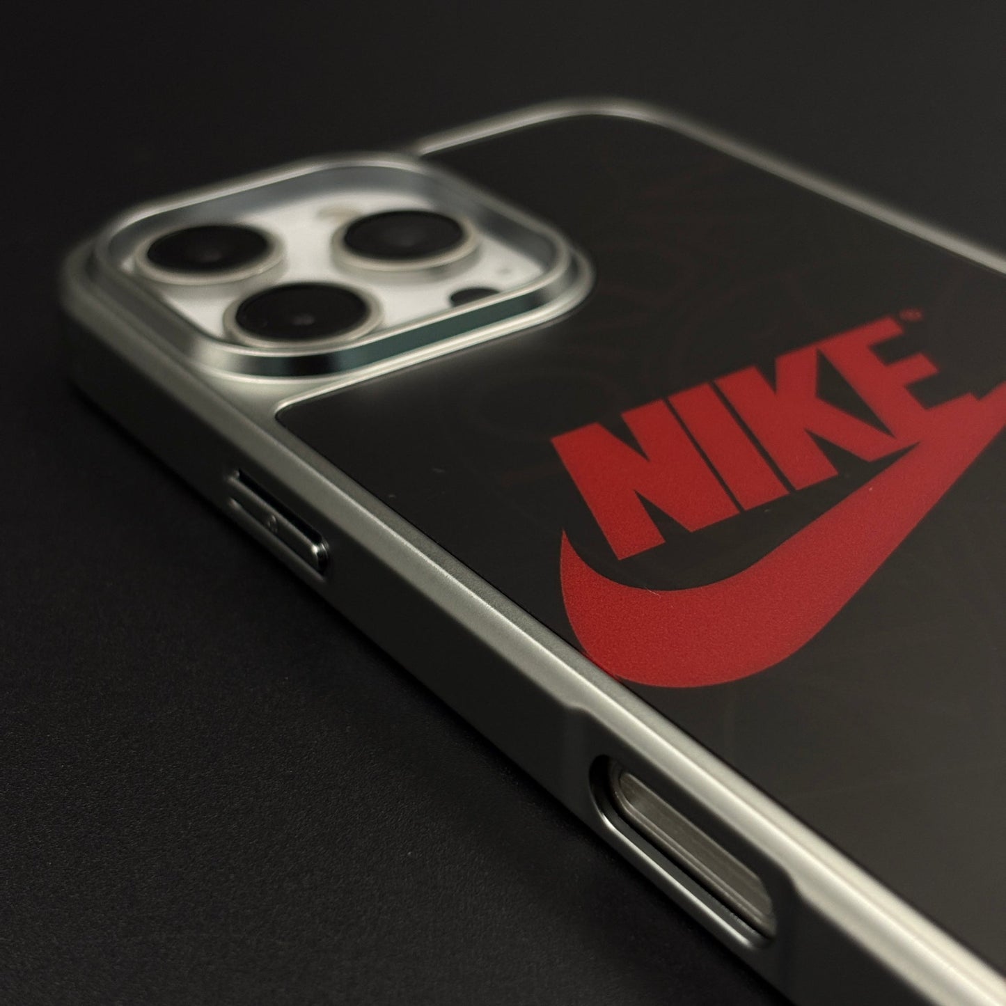 Luxury Sport Brand Black Case with Metallic Emblem for iPhone 16 Pro Max