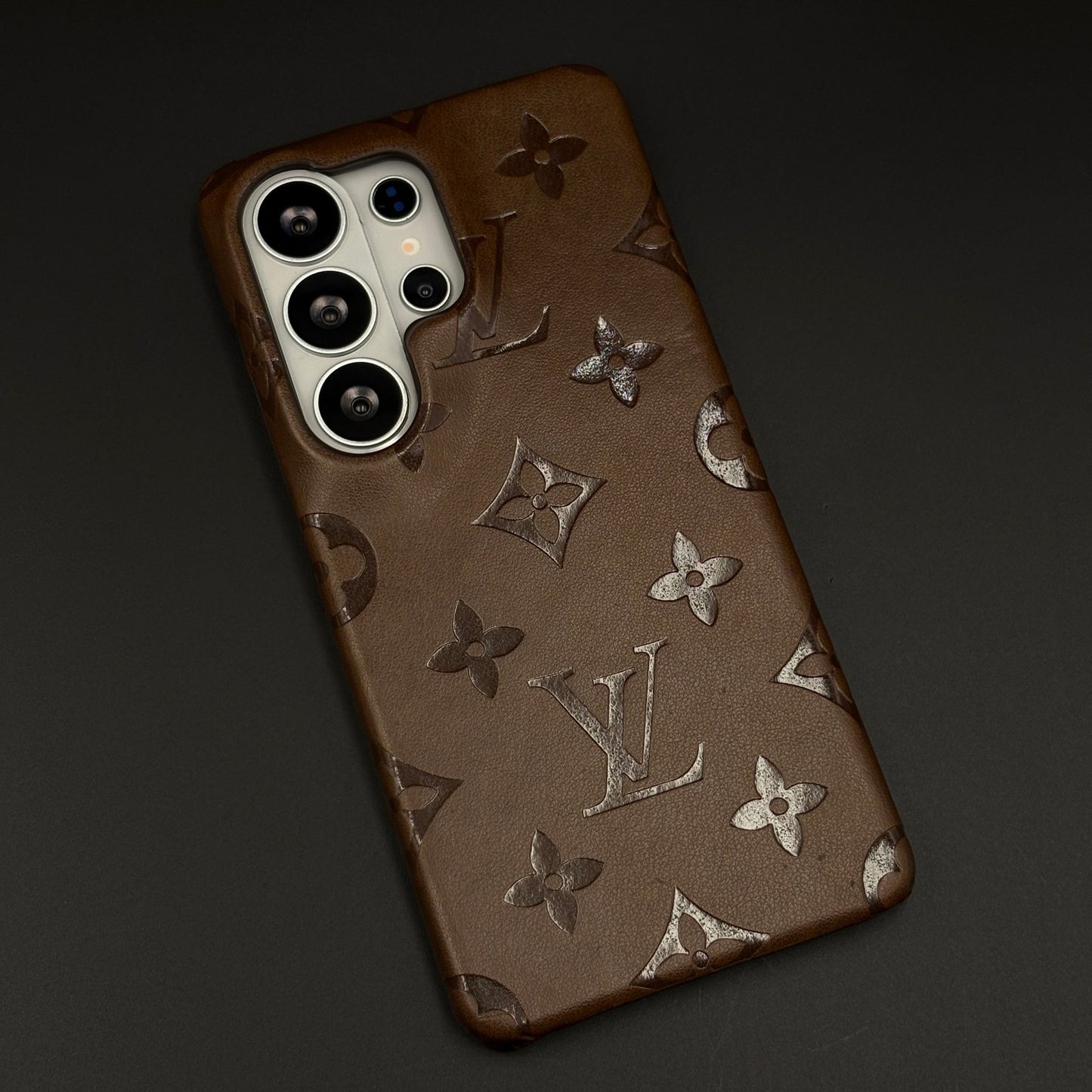 Branded Embossed Monogram Leather Texture Mobile Case Cover for Samsung Galaxy S26 Ultra