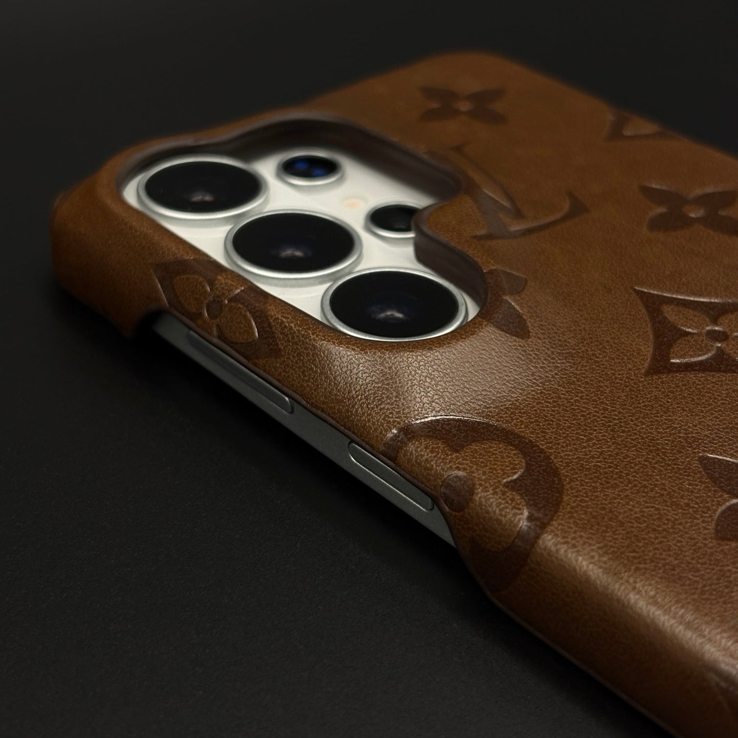 Branded Embossed Monogram Leather Texture Mobile Case Cover for Samsung Galaxy S26 Ultra