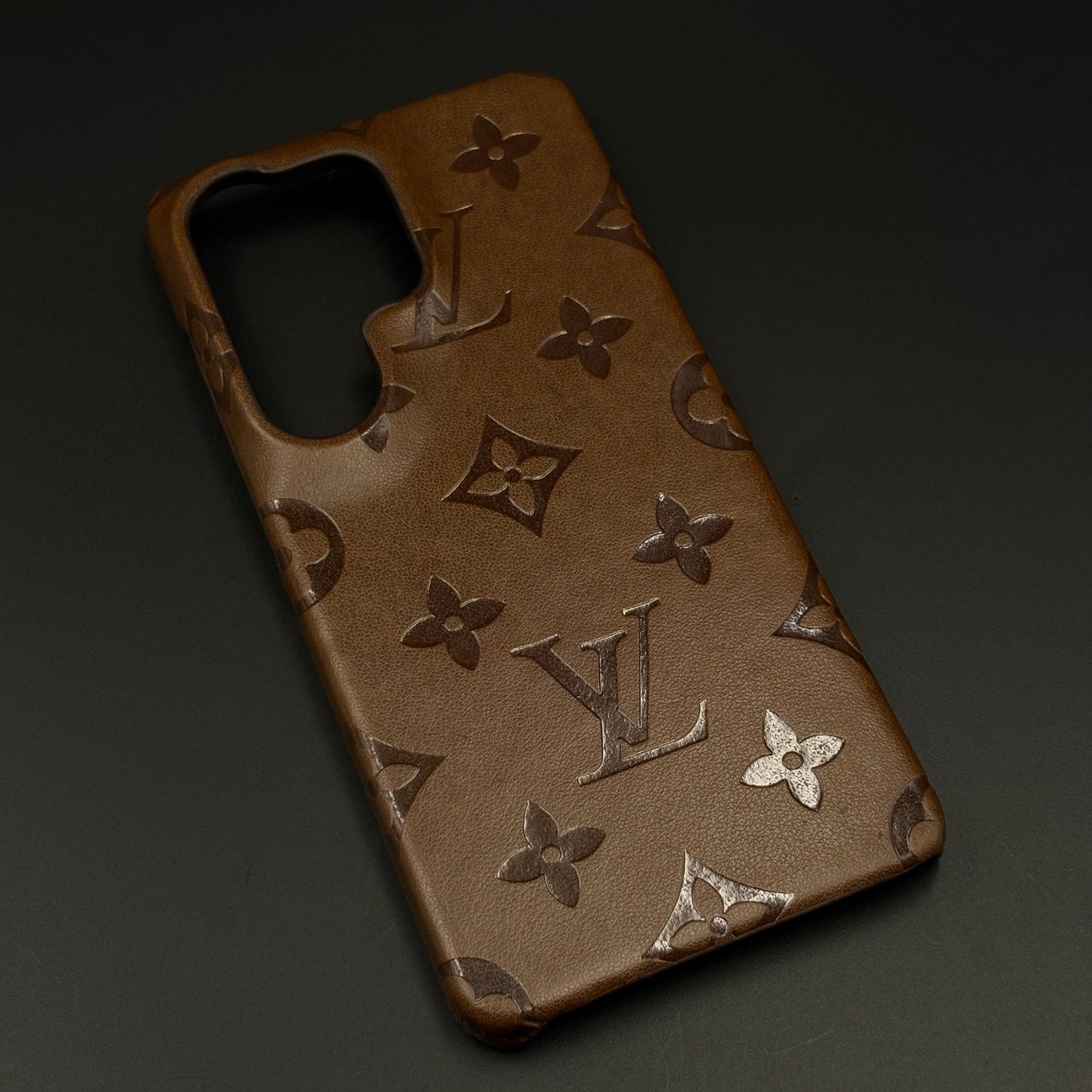 Branded Embossed Monogram Leather Texture Mobile Case Cover for Samsung Galaxy S26 Ultra