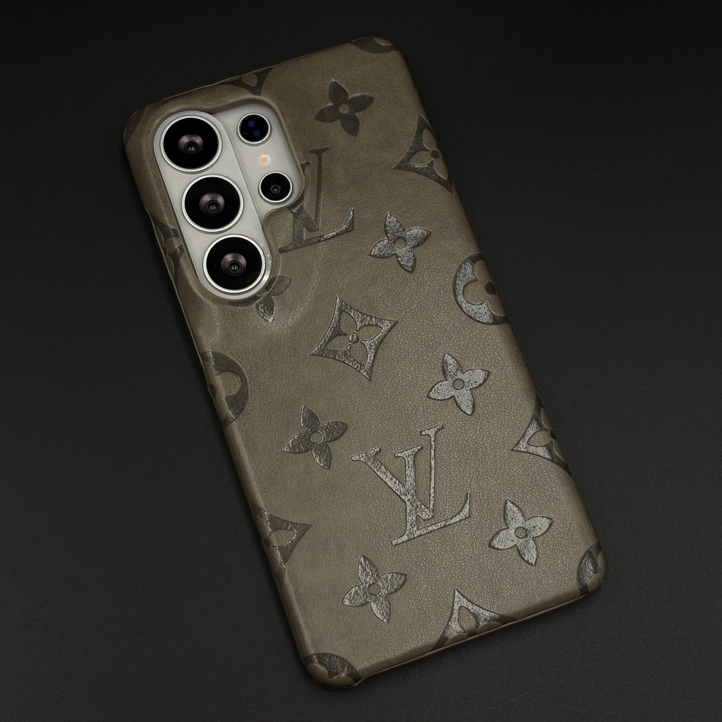 Branded Embossed Monogram Leather Texture Mobile Case Cover for Samsung Galaxy S26 Ultra