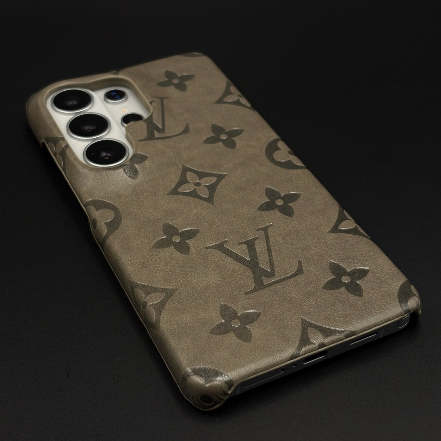 Branded Embossed Monogram Leather Texture Mobile Case Cover for Samsung Galaxy S26 Ultra