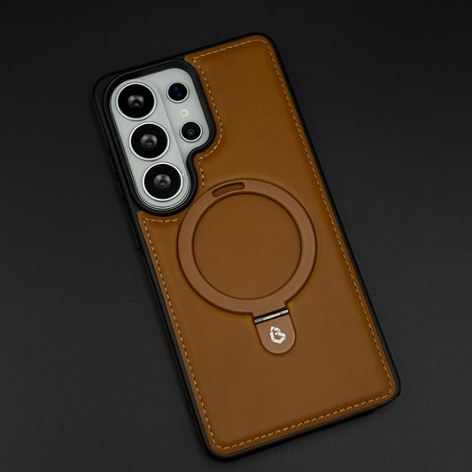 Leather Texture MagSafe Mobile Case Cover for Samsung Galaxy S26 Ultra