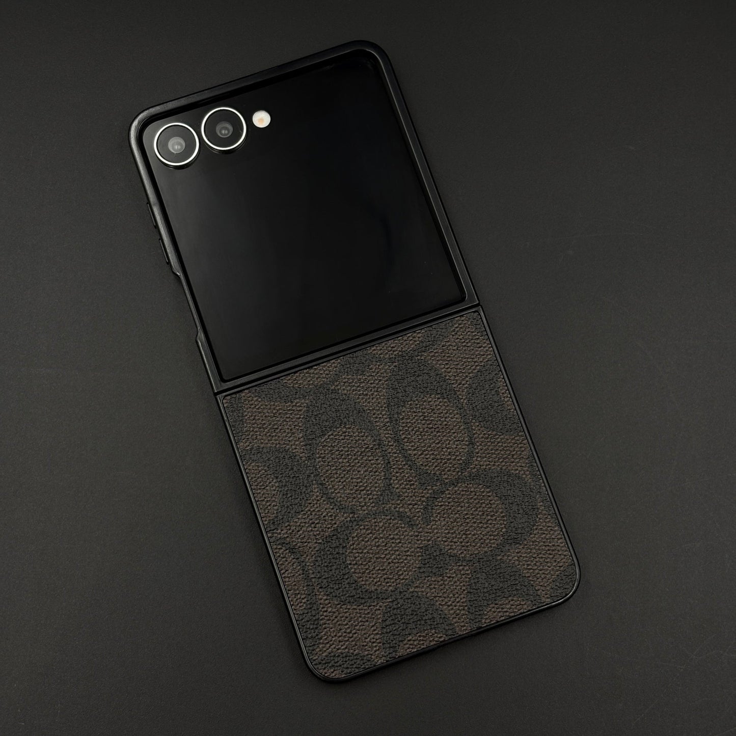 CC Pattern PU Leather Case Cover for Samsung Galaxy Z Flip 7 | Iconic Luxury Brand | Slim Designer Fit