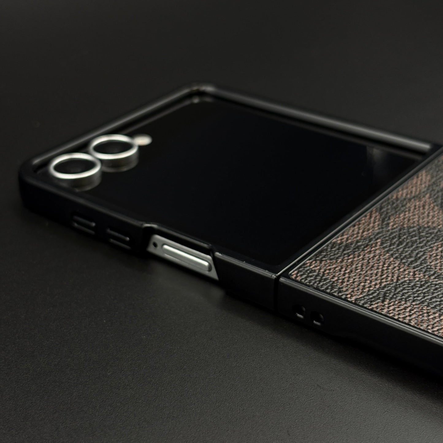 CC Pattern PU Leather Case Cover for Samsung Galaxy Z Flip 7 | Iconic Luxury Brand | Slim Designer Fit