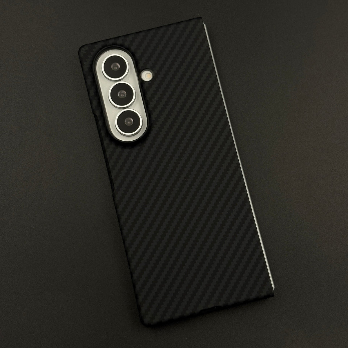 Samsung Galaxy Z Fold 6 Black Premium Slim Case | Rare Aramid Texture Finish | Real Carbon Fibre Feel | Hidden MagSafe