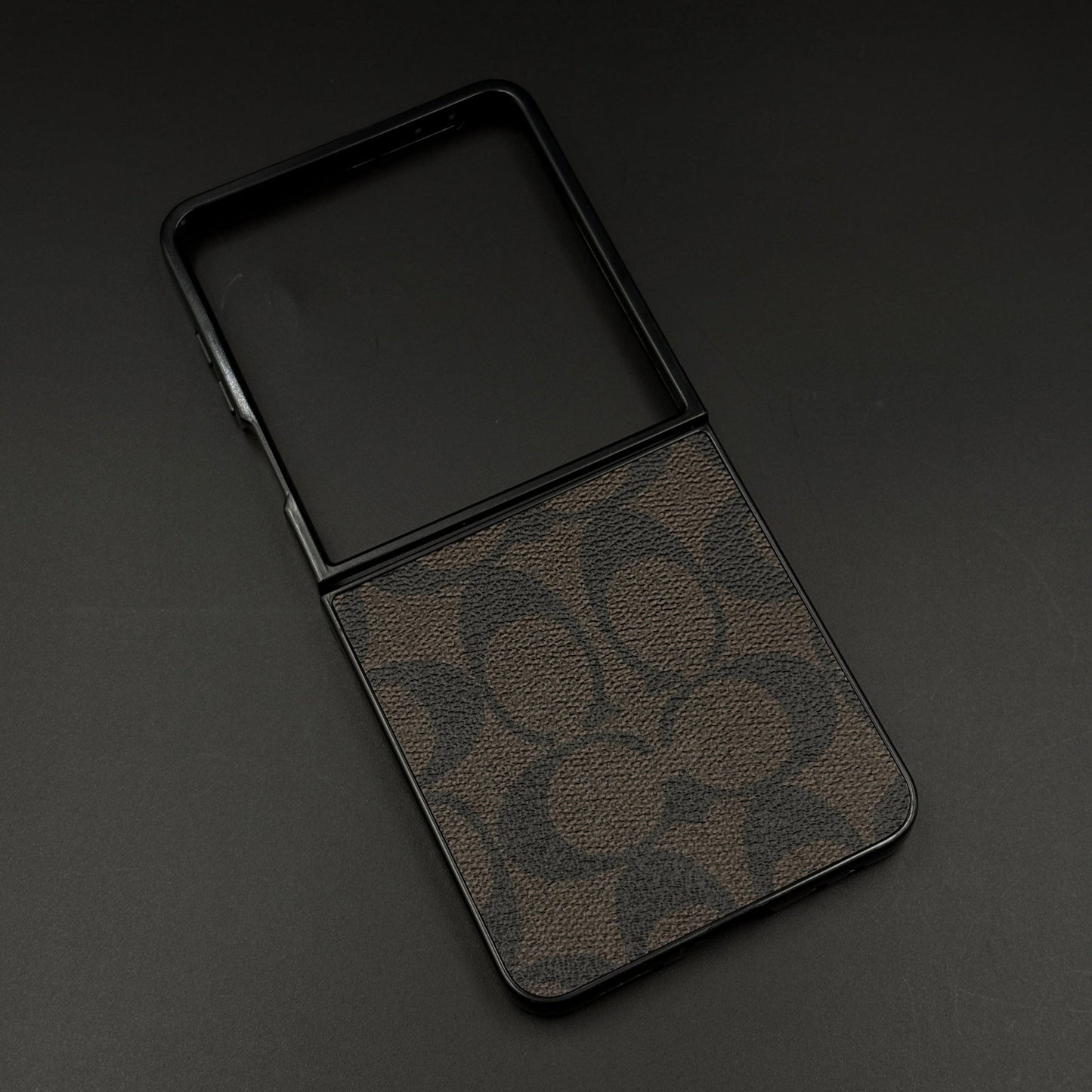 CC Pattern PU Leather Case Cover for Samsung Galaxy Z Flip 7 | Iconic Luxury Brand | Slim Designer Fit